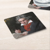 Missa Masternis: Ludwig Beethoven クラシカル Music スクエアペーパーコースター (アングル)