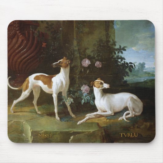 MisseおよびTurluのルイの2匹のグレイハウンドXV マウスパッド (正面)
