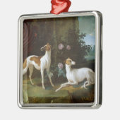 MisseおよびTurluのルイの2匹のグレイハウンドXV メタルオーナメント (左)