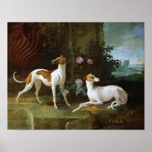 Misse and Turlu, two greyhounds of Louis XV ポスター