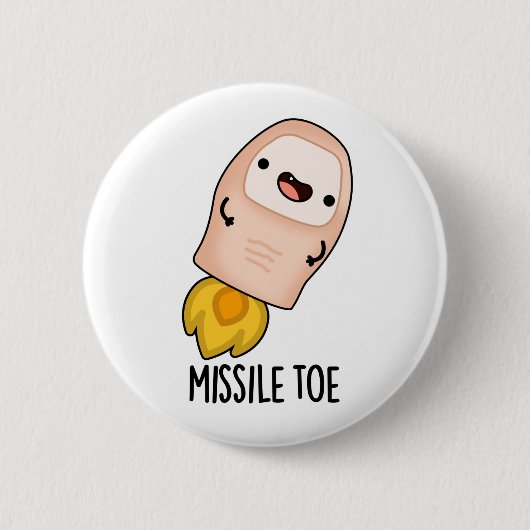Missile Toe Funny Mistletoe Pun 缶バッジ (正面)