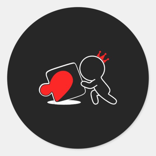 Missing Ece Heart Puzzle Couple Matching Valentine ラウンドシール (正面)