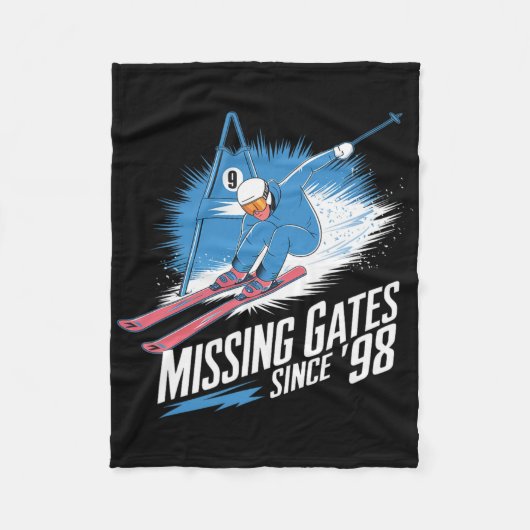 Missing Gates Since 98 Alpine Skiing  フリースブランケット (正面)
