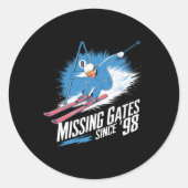 Missing Gates Since 98 Alpine Skiing  ラウンドシール (正面)