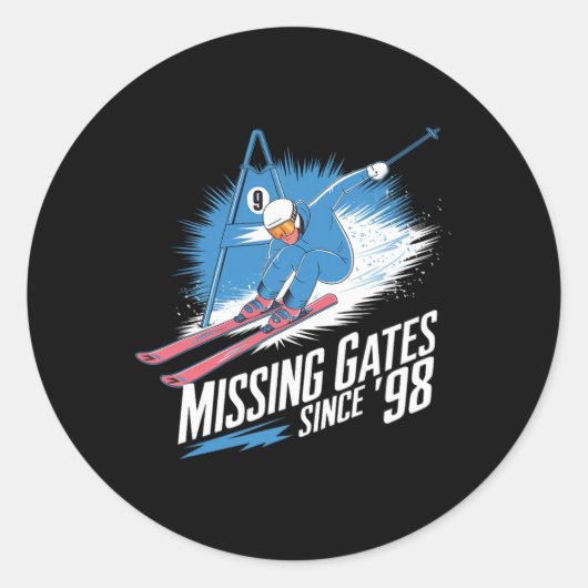 Missing Gates Since 98 Alpine Skiing  ラウンドシール (正面)