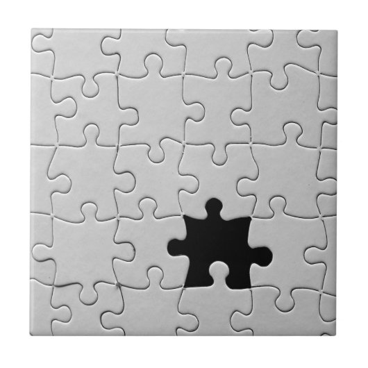 Missing Jigsaw Puzzle Piece White タイル (正面)