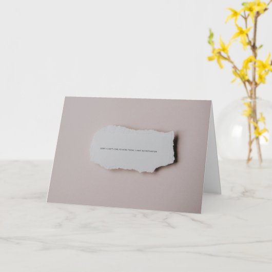 Missing My Co-worker Friend No Motivation to Work カード (黄色い花)