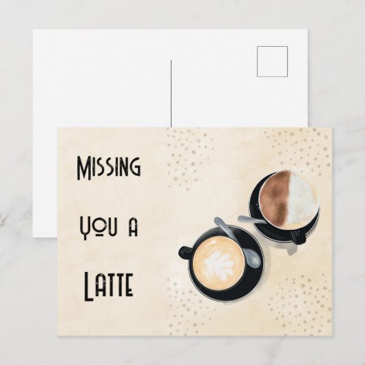 Missing You A Latte Postcard ポストカード (正面/裏面)