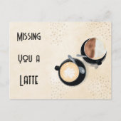 Missing You A Latte Postcard ポストカード (正面)