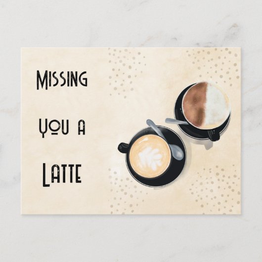Missing You A Latte Postcard ポストカード (正面)