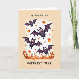 Missing You at Halloween Going Batty Cute Bats カード