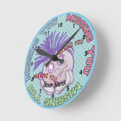 Missing You Face  ラウンド壁時計 (傾斜)