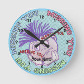 Missing You Face ラウンド壁時計 (正面)