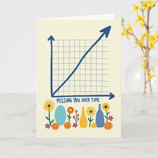 Missing You Graph Floral Card カード (黄色い花)