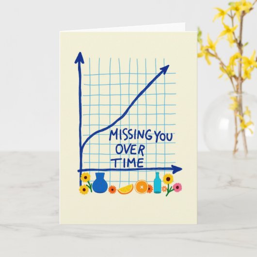 Missing You Over Time Graph Card カード (黄色い花)