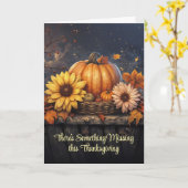 Missing You Thanksgiving Pretty Autumn Fall Flower カード (黄色い花)