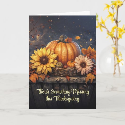 Missing You Thanksgiving Pretty Autumn Fall Flower カード (黄色い花)