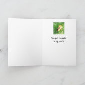 Missing you Watercolor Sparrow Bird in Forest カード (内部)