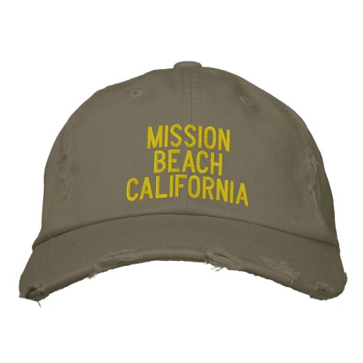Mission Beach, California Embroidered Baseball Cap 刺繍入りキャップ (正面)