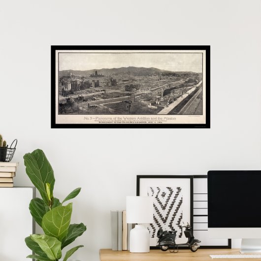 Mission District San Francisco写真1906 ポスター (ホームオフィス)