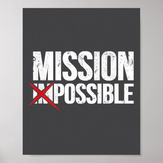 Mission Ssible Saying Quote Shirt. Insrational Rel ポスター (正面)