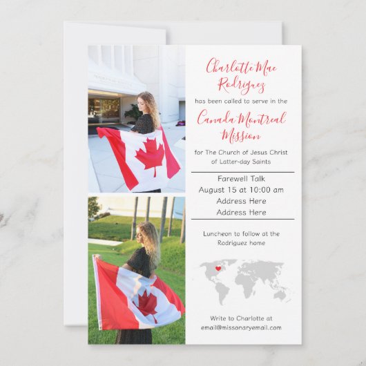 Missionary Announcement 招待状 (裏面)