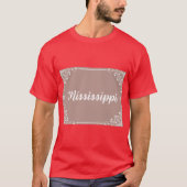 Mississippi Monogram Boho Style Pastel Pink Tシャツ (正面)