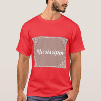 Mississippi Monogram Boho Style Pastel Pink Tシャツ
