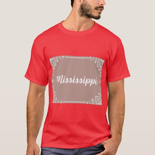 Mississippi Monogram Boho Style Pastel Pink Tシャツ (正面)
