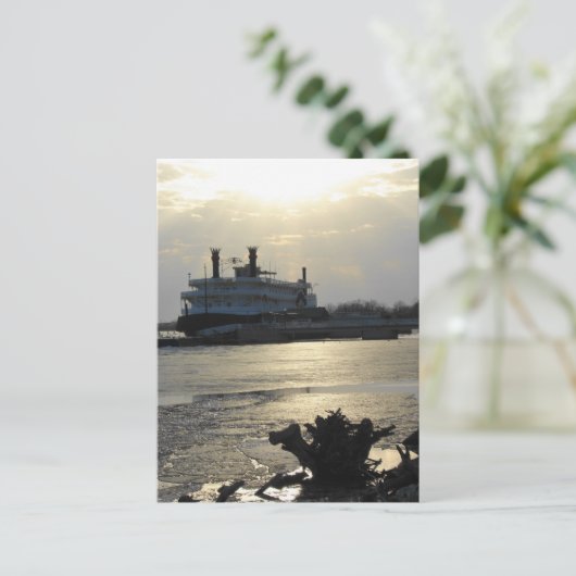 Mississippi River Sunset in Winter ポストカード (スタンド正面)