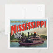 Mississippi Riverboat Greetings ポストカード (正面/裏面)