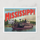 Mississippi Riverboat Greetings ポストカード (正面)
