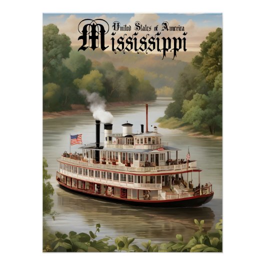 Mississippi USA Travel Poster ポスター (正面)