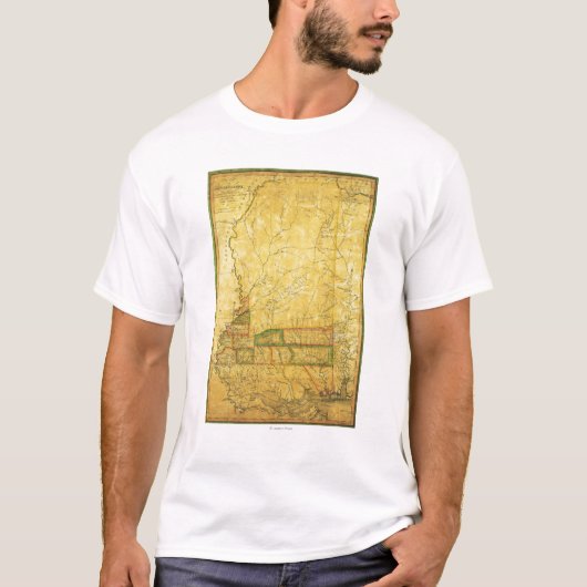 MississippiPanoramic MapMississippi Tシャツ (正面)