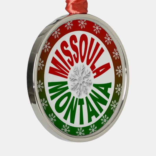 Missoulaモンタナの赤い緑の休日のオーナメント メタルオーナメント (右)