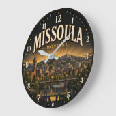 Missoula Montana ラージ壁時計 (傾斜)