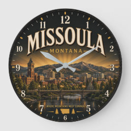 Missoula Montana ラージ壁時計