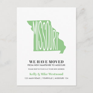 MISSOURI新しいアドレスを移動したNew Home ポストカード