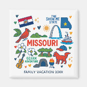 Missouri Family Trip Keepsake Personalized マグネット (正面)