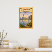 Missouri Gateway Arch Vintage ポスター (キッチン)