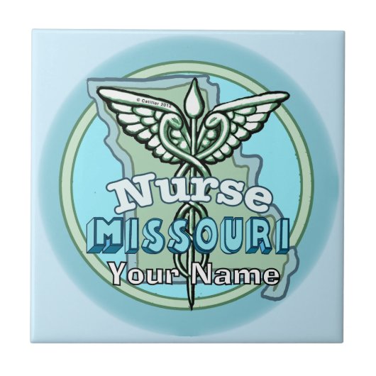 Missouri Nurse Caduceus Tile タイル (正面)