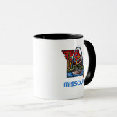 Missouri State Tattoo Style Gateway Arch Riverboat マグカップ (正面右)