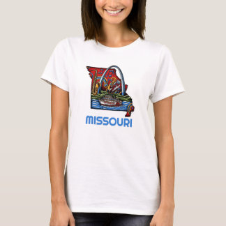 Missouri State Tattoo Style Gateway Arch Riverboat Tシャツ