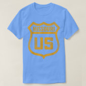 Missouri - US highway distressed weathered look ro Tシャツ (デザイン正面)