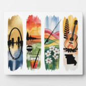 Missouri Watercolor Wall Art Plaque | State Sign w フォトプラーク (正面)