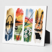 Missouri Watercolor Wall Art Plaque | State Sign w フォトプラーク (側面)