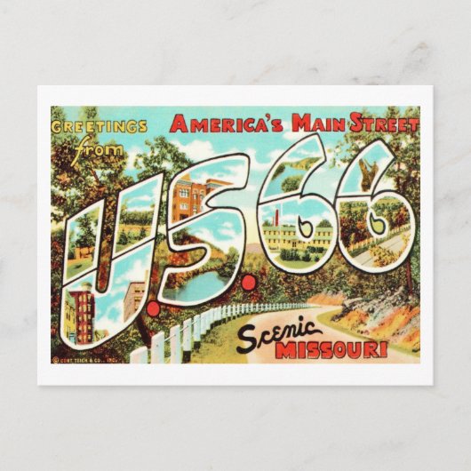 Missouri's Route 66 Postcard ポストカード (正面)
