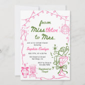 Misstletoe to Mrs Christmas Bridal Shower 招待状 (正面)