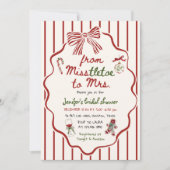Misstletoe to Mrs Hand Drawn Bridal Shower 招待状 (正面)