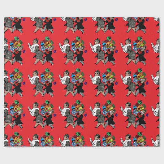 Missusのクリスマスのショッピング ラッピングペーパー (フラット)